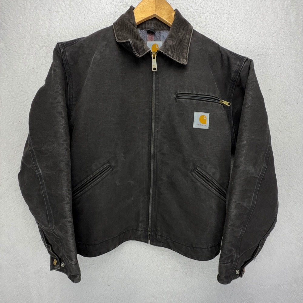 Carhartt Detroit Jacket Blanket Lined Mens Medium 38 J01 BLK Black